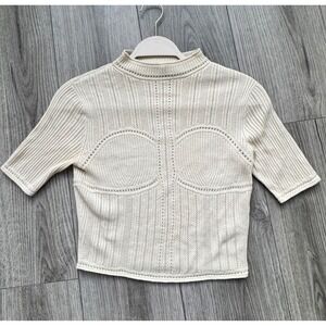 Uniqlo x Mame Kurogouchi 3D Knit Mesh Half-Sleeve Sweater Size S